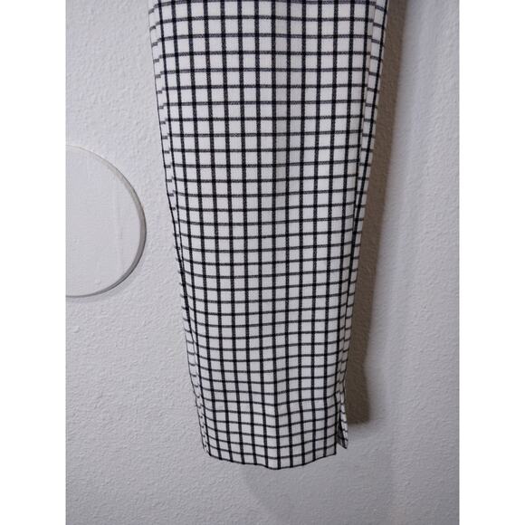 Cabi White Windowpane Gingham Print Skinny Trouser Pants Women's Size 0 - Picture 8 of 9